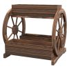3-Tier Wooden Wagon Planter Box Raised Garden Bed for Vegetables Flowers Herbs Durable Brown 25 x 21 x 24