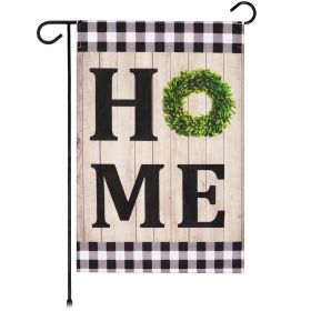 Garden Flag Home Sweet Home Wreath 12x18 Inch Printed Burlap Polyester Everyday Decoration