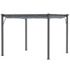 Patio Pergola: 10x10, Gray Aluminum with Retractable Canopy for Backyard Shade|