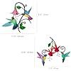 2 Pack Metal Hummingbird & Flower Outdoor Wall Art Decor, Creative Wall Decor for Patio, Fence, Deck, Garden, Home, Kitchen, Balcony