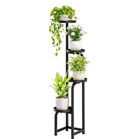 4 Tier Plant Stand Indoor Outdoor, Metal Plant Shelf for Multiple Plants