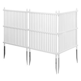 VEVOR 3 Panels Outdoor Privacy Screen, 36 x 45 in Air Conditioner Fence with 19.7 in Ground Stakes, Pool Equipment Enclosure