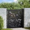 Garden Gate Black 39.4x39.4" Steel Wave Design