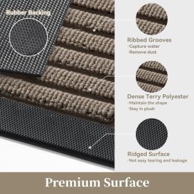 Outdoor Mat 17"x30" Non Slip Front Door Mat Outside Absorbent Rubber Welcome Mat Low Profile Dirt Trapper Indoor Outdoor Doormat Boho Arch Door Mat Ou