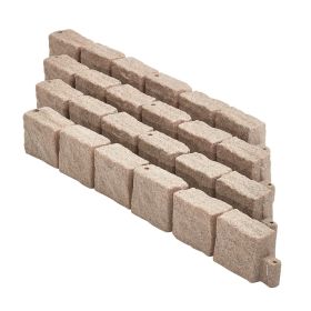 VEVOR Faux Stone Landscape Edging 46.8 x 3.9 in Realistic Lawn Edging, Flexible Brick-Sized Garden Edging Border with Anchoring Spikes