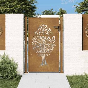 Garden Gate 39.4x59.1" Corten Steel Tree Design