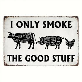 CIFbuy Vintage BBQ Can Sign I Only Eat Good Food Aluminum Metal Wall Decor for Kitchen Patio Beef Store Bacon Brand 8x12 Inches