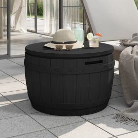 Garden Storage Box Black Polypropylene 26.6 x 26.6 x 17.3 in