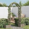 Garden Pergola with Planter Gray Solid Firwood