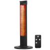 Infrared Heater, 1500W Remote Control Electric Space Heater, Patio Heater w/ 3 Speeds & Timer & Tip-Over Protection, Outdoor/Outdoor for Bedroom