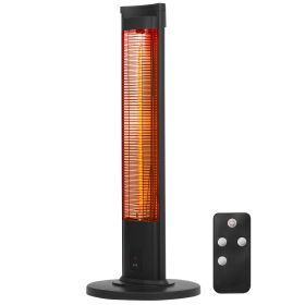 Infrared Heater, 1500W Remote Control Electric Space Heater, Patio Heater w/ 3 Speeds & Timer & Tip-Over Protection, Outdoor/Outdoor for Bedroom