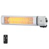 Infrared Heater, 1500W Remote Control Electric Space Infrared Heater, IP65 Protection Carbon Infrared Outdoor Heater with 3 Speeds, for Porch,Patio