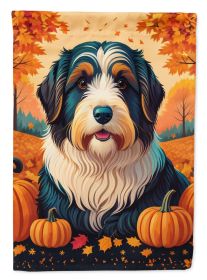 Bearded Collie Fall House Flag Large Porch Sleeve Pole Decorative Outside Yard Banner Artwork Wall Hanging, Polyester, House Size, Multicolor