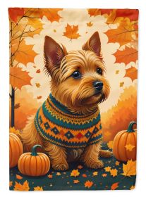 Norwich Terrier Fall House Flag Large Porch Sleeve Pole Decorative Outside Yard Banner Artwork Wall Hanging, Polyester, House Size, Multicolor