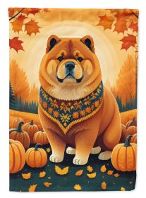 Chow Chow Fall House Flag Large Porch Sleeve Pole Decorative Outside Yard Banner Artwork Wall Hanging, Polyester, House Size, Multicolor