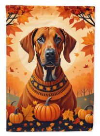 Rhodesian Ridgeback Fall House Flag Large Porch Sleeve Pole Decorative Outside Yard Banner Artwork Wall Hanging, Polyester, House Size, Multicolo