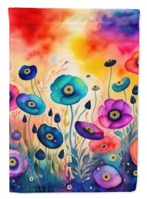 Anemones in Color House Flag Large Porch Sleeve Pole Decorative Outside Yard Banner Artwork Wall Hanging, Polyester, House Size, Multicolor