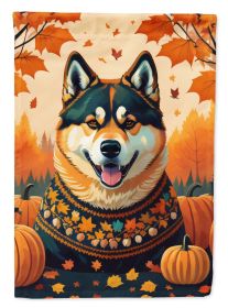 Akita Fall House Flag Large Porch Sleeve Pole Decorative Outside Yard Banner Artwork Wall Hanging, Polyester, House Size, Multicolor