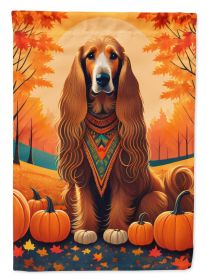 Afghan Hound Fall House Flag Large Porch Sleeve Pole Decorative Outside Yard Banner Artwork Wall Hanging, Polyester, House Size, Multicolor