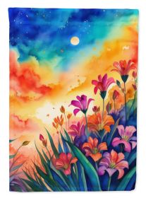 Alstroemerias in Color House Flag Large Porch Sleeve Pole Decorative Outside Yard Banner Artwork Wall Hanging, Polyester, House Size, Multicolor