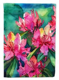 West Virginia Rhododendrons in Watercolor House Flag Large Porch Sleeve Pole Decorative Outside Yard Banner Artwork Wall Hanging, Polyester