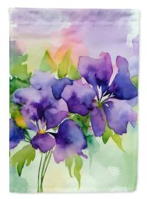 New Jersey Violet in Watercolor House Flag Large Porch Sleeve Pole Decorative Outside Yard Banner Artwork Wall Hanging, Polyester, House Size