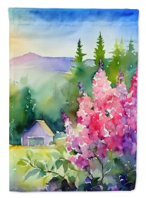Idaho Syringa in Watercolor House Flag Large Porch Sleeve Pole Decorative Outside Yard Banner Artwork Wall Hanging, Polyester, House Size, Multic