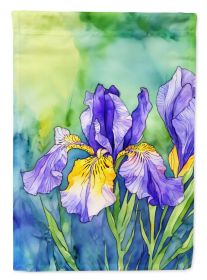 Tennessee Iris in Watercolor House Flag Large Porch Sleeve Pole Decorative Outside Yard Banner Artwork Wall Hanging, Polyester, House Size, Multi