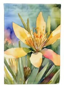 New Mexico Yucca Flower in Watercolor House Flag Large Porch Sleeve Pole Decorative Outside Yard Banner Artwork Wall Hanging, Polyester, House Si
