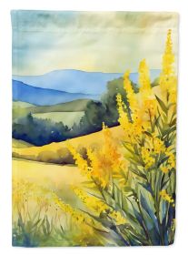 Kentucky Goldenrod in Watercolor House Flag Large Porch Sleeve Pole Decorative Outside Yard Banner Artwork Wall Hanging, Polyester, House Size