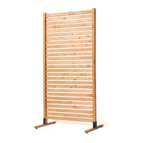 VEVOR Wooden Privacy Screen, 36" W x 76" H Outdoor Privacy Screen, Freestanding Wood Privacy Panel with Stand, Decorative Patio Privacy Screen