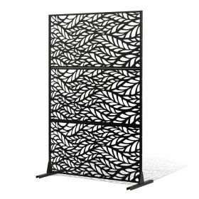 VEVOR Metal Privacy Screen, 47" W x 72" H, Outdoor Privacy Screens & Panels, Freestanding Outdoor Divider with Stand