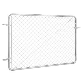 Chain Link Fence Gate, 72 x 48 in, Adjustable Chain Link Fence Panel, Fit 2.2-6 ft (W) x 6 ft (H) Garden Fence Gate Opening