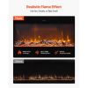 50 inch Electric Fireplace, Wall Mounted Recessed Fire Place with Remote Control, Timer, 1500W, Adjustable Flame Color Brightness, Touch Screen