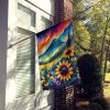 Black-eyed Susans in Color House Flag Large Porch Sleeve Pole Decorative Outside Yard Banner Artwork Wall Hanging, Polyester, House Size, Multicolor