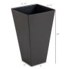 28ft Tall Plastic Planters, Set of 3, square Flower Pot, anti-crack, fade-resistant, Outdoor & Indoor, for lawns, patios, Brown