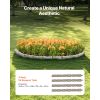 Faux Stone Landscape Edging, 46.4 x 2.2 in Realistic Lawn Edging, Flexible Brick-Sized Garden Edging Border with Anchoring Spikes