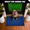 Home Entrance Blue Leaves Door Mat Deluxe 17x29.5 in Absorbent Natural Rubber Non Slip Indoor Outdoor Easy Clean Beautiful Welcome Mats for Front Door