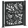Garden Gate Black 39.4x39.4" Steel Wave Design