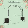6.6 Feet Garden Arch Trellis with 2 Planter Boxes and Lockable Wheels