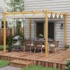 10x10ft Aluminum Retractable Pergola with Canopy Sun Shade Shelter Cream for Patio Backyard