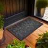 Home Entrance Grey Leaves Door Mat Deluxe 17x29.5 in Absorbent Natural Rubber Non Slip Indoor Outdoor Easy Clean Beautiful Welcome Mats for Front Door