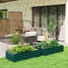 Galvanized Raised Garden Bed, 4' x 2' x 1' Metal Planter Box, for Growing Vegetables, Flowers, Herbs, Succulents, Green