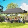 10 x 20 ft Pop Up Canopy Tent, Heavy Duty UPF50+ Outdoor Portable Instant Canopy Shelter with Wheeled Bag, Dark Gray