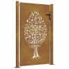 Garden Gate 39.4x59.1" Corten Steel Tree Design