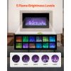 50 inch Electric Fireplace, Wall Mounted Recessed Fire Place with Remote Control, Timer, 1500W, Adjustable Flame Color Brightness, Touch Screen