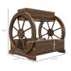 3-Tier Wooden Wagon Planter Box Raised Garden Bed for Vegetables Flowers Herbs Durable Brown 25 x 21 x 24