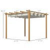 10x10ft Aluminum Retractable Pergola with Canopy Sun Shade Shelter Cream for Patio Backyard