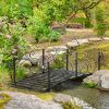 6' Metal Arch Backyard Garden Bridge, Safety Siderails, Arc Footbridge for Backyard Creek, Stream, Pond, Black