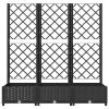 Garden Planter with Trellis Black 47.2x15.7x47.8" PP